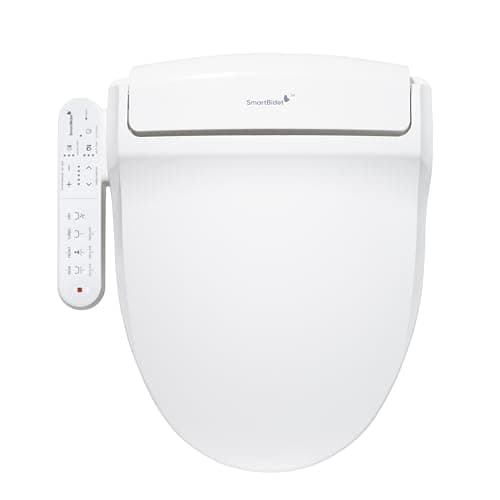 SmartBidet® SB-2000WR Electric Smart Bidet Toilet Seat with Heated Seat, Warm Air Dryer, Temperature Control Wash, and Control Panel, Round Seat