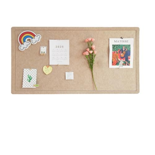 Foldable Large Felt Bulletin Board - 36'' x 18'', Decorative Picture Framed Display Board with 35 Rose Pins for School, Home, Kitchen & Office Walls