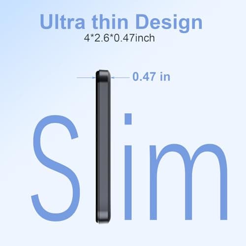 TONKEE Magnetic Power Bank 5000mAh, Magnetic Portable Charger with Type-C Cable, Slim MagSafe Battery Pack, Magnetic Battery Pack for iPhone 16/15/14/13/12 6