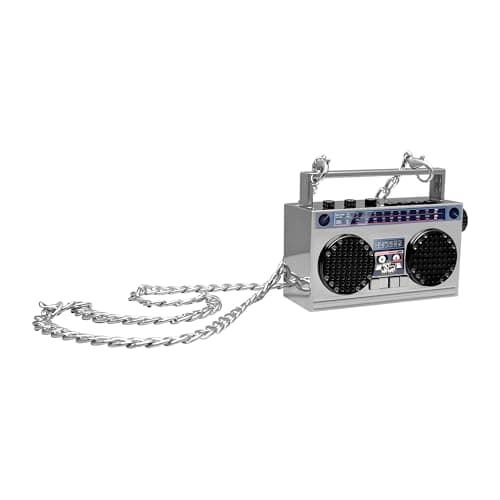 Portable Bluetooth Speakers, Retro Speakers Bluetooth Wireless Wearable Mini Bluetooth Boombox with 27” Neck Chain, FM Radio, On-Board Buttons, Dual 3W Peak Power Bluetooth Speaker for Home & Travel