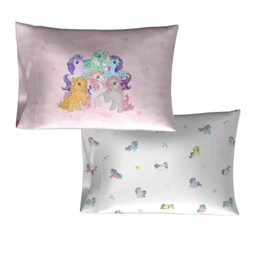 My Little Pony Beauty Silky Satin Standard 2 Pack Pillowcase Cover 20x30 for Hair and Skin, (Officially Licensed Product) by Franco Collectibles