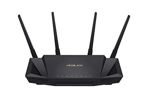 ASUS RT-AX3000 Ultra-Fast Dual Band Gigabit Wireless Router - Next Gen WiFi 6, Adaptive QoS, and AiProtection by Trend Micro | 1x WAN, 4X 1G LAN, 1x USB 3.0 - AiMesh Compatible