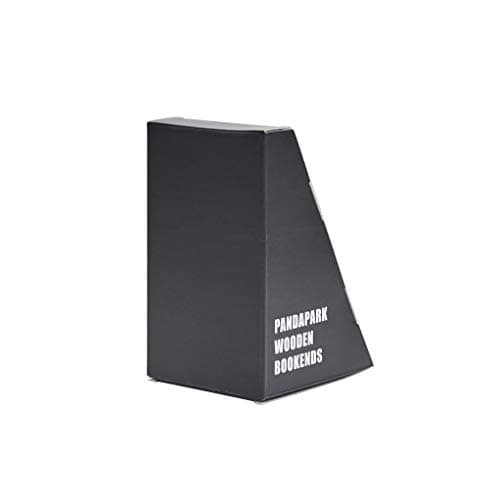 Pandapark Wood,Non-Skid Bookend for Shelves,Heavy Duty,Book Stand for CDs,1 Pair 5