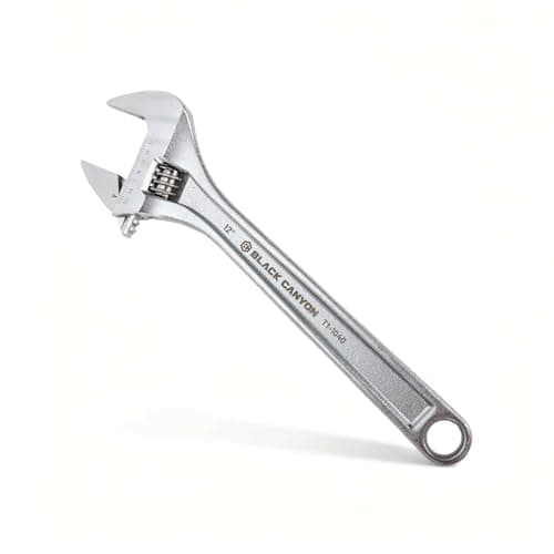 BLACK CANYON Adjustable Wrench 12 Inch, Wide Jaw Spanner with Imperial and Metric, Premium Chrome Forged Steel for Automotive Plumbing, Household Repairs and DIY