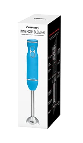 Chefman Immersion Stick Hand Blender with Stainless Steel Blades, Powerful Electric Ice Crushing 2-Speed Control Handheld Food Mixer, Purees, Smoothies, Shakes, Sauces & Soups, Sky Blue 8