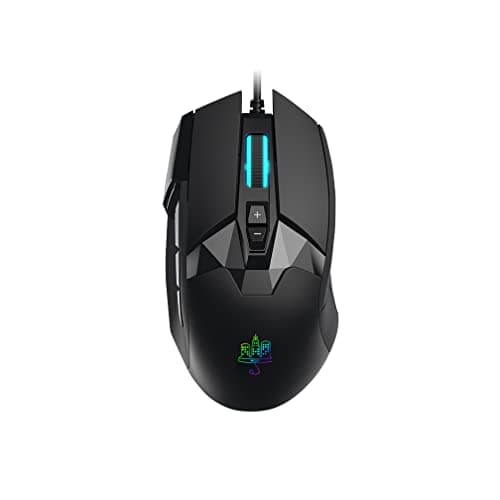 MOJO Pro Performance Silent Gaming Mouse - Wired Mouse with 9 Programmable Buttons Including Sniper Key, 12000 DPI, 1000 Hz, Force Adjustable, Custom Profiles