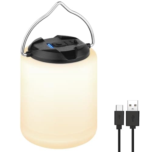 BOBKID LED Camping Lantern, Rechargeable Camping Light, 4 Modes Outdoor Flashlights Lanterns with 1000LM, Water Resistant Portable Emergency Camp Light for Hurricane Hiking Survival Kits - Black