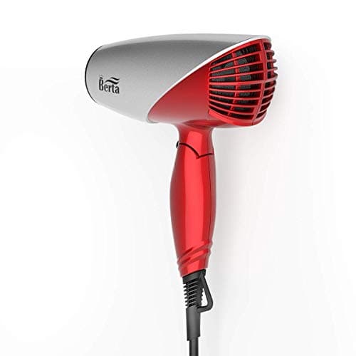 BERTA 1875Watts Folding Handle Hair Dryer Ceramic Negative Ionic Blow Dryer with Nozzle Compact for Children & Traveling 5