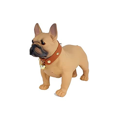Max Power Bulldog Style Bluetooth Speaker - MD568 - Rechargeable, FM Radio, Brown - Dog Collar Included