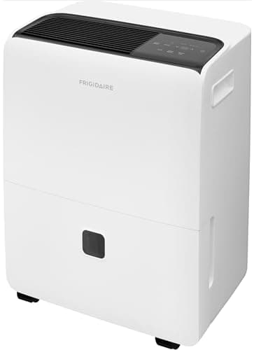 Frigidaire 60-Pint Portable Dehumidifier with Built-In Pump for Large Rooms & Basements, Custom Humidity Control, Auto Shut Off, White