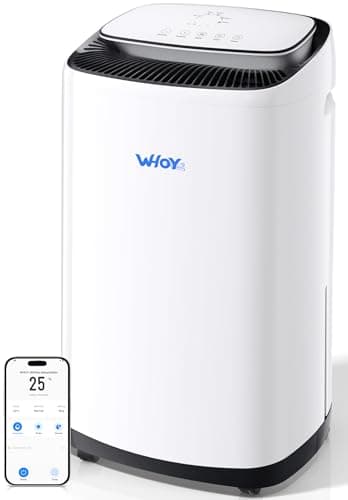 WHOY 5000 Sq.Ft Dehumidifier for Basements 100 Pints, with 2.15 Gallons Water Tank with darin hose and app control, Smart Compressor Quiet operation Ideal for Living room, Bathrooms, Home 501
