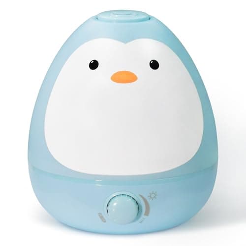 Earnest Living Baby 3-in-1 Cool Mist Humidifier with Essential Oil Diffuser + Nightlight, BPA Free Phenol Free Humidifier for Kids Bedroom, Nursery + Large Rooms, Whisper-Quiet, Auto Shut Off