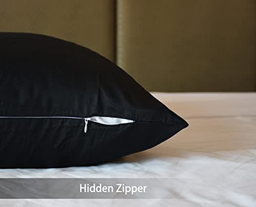 iMaylex Soft 100% Egyptian Cotton Zipper Pillow Case, Cozy and Lightweight Pillowcase, Set of 2, Black, Standard, 20" x 26" 5