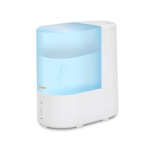 Crane Warm Mist Humidifier, Small Humidifier for Bedroom, Office, Vapor Pad Tray, Soothing Warm Mist Humidifiers For Bedroom, Relief for Dry Air, Quiet Operation, Auto Shut-Off, Desk Humidifiers
