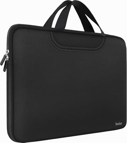 Laptop Sleeve Bag 15.6 Inch, Durable Traveling Briefcase Handle Bag & with Extra Pockets, Computer Protective Case Compatible for 15 15.6 inch HP, Dell, Acer, Asus, Black