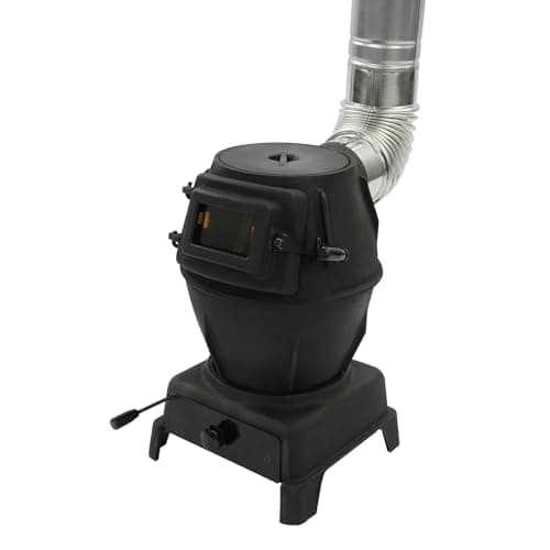 CNCEST Indoor Wood-Burning Heating Stove with Cast Iron Build,Wood Burning Stove with Chimney Pipes,Cast Iron Portable Hot Tent Stove,Smokeless Cooker for Efficient Rural Heating & Camping(TypeD) 9