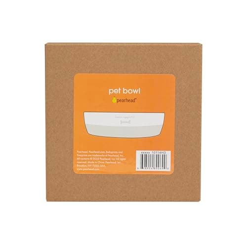 Pearhead Ceramic Bone Appétit Dog Bowl, Stoneware Food and Water Dish, Grey and White Pet Feeder, Small/Medium 2.25 Cups/ 18 oz 11