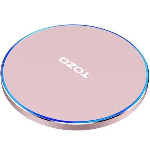 TOZO Ultra-Thin Portable Wireless Charger 15W Max Fast Wireless Charging Pad Compatible with iPhone 17/16 Plus/16 Pro Max /15/14/13/SE/Series, Samsung Galaxy S24/S23/S22 Series (No AC Adapter), Pink