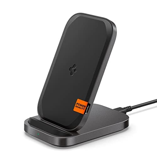 Spigen [Designed for Samsung] Super Fast Wireless Charger Stand for Samsung Galaxy Z Fold Flip 6 5 4 3 S25 Ultra S25 Plus S25 S24 Ultra Plus S23 S22 and More [No Adapter Included]