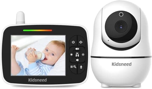 Kidsneed Baby Monitor - 3.5" Screen Video Baby Monitor with Camera and Audio - Remote Pan-Tilt-Zoom, Night Vision, VOX Mode, Temperature Monitoring, Lullabies, 2-Way Talk, 960ft Range