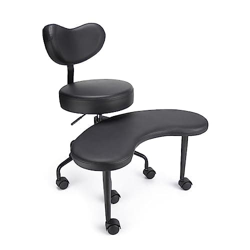 Pipersong Meditation Chair, Home Office Desk Chair, Cross Legged Chair with Lumbar Support and Adjustable Stool, Flexible Design for Fidgety Sitters, Black