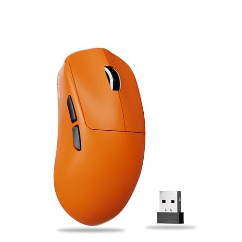 EWEADN X23Pro Wireless Gaming Mouse, 2.4G/BT5.0/USB-C Esports Gaming Mouse, 800mAh Rechargeable Lightweight Mouse Gaming, 12000 DPI Wireless Mouse with 6 Programmable Buttons,For Laptop/PC/Mac, Orange