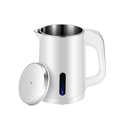 Small Electric Kettle Stainless Steel, 0.6L Portable Travel Electric Tea Kettle, Mini Hot Water Boiler Heater for Business Trip, Camping, Travel, Office