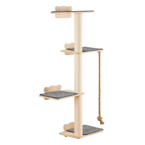 VEVOR 4 Tiers Tall Cat Wall Furniture Set with 4 Jumping Boards, Wall-Mounted Cat Floating Shelf up to 40 lbs, 12 mm Pine Wood Perch for Sleeping, Playing, and Climbing 13