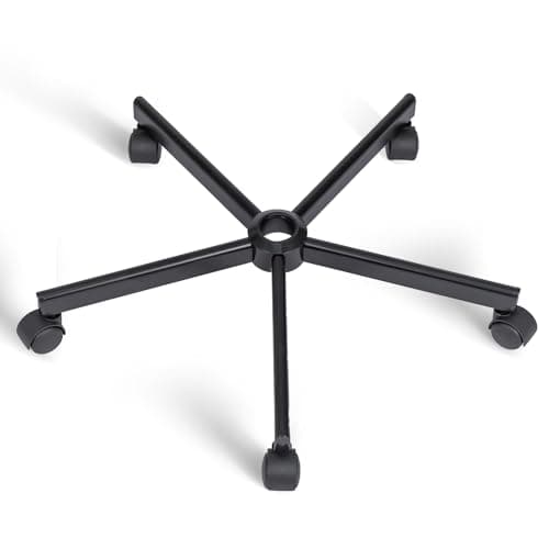 XSZD Criss Cross Home Office Swivel Chair Base – Durable, Steady and Easy Installation – Perfect for Criss Cross and Cross Legged Chairs with Replacement Casters (Black,Base+Wheel)