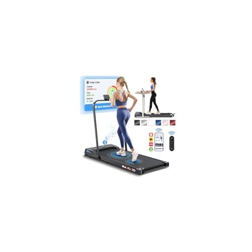 BLACK LORD Walking Pad with Handle Bar, 2.7 HP Quiet Foldable Under Desk Treadmill with Bluetooth Speaker, Portable Running Treadmills for Home, LED Display, App/Remote Control, 330lbs Capacity, Black