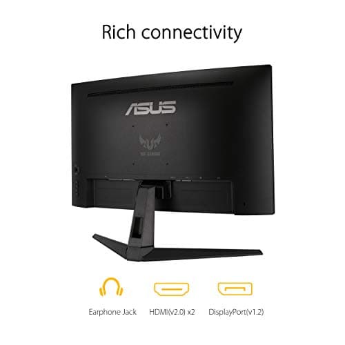 ASUS TUF Gaming VG27WQ1B 27” Curved Monitor, 1440P WQHD (2560 x 1440), 165Hz (Supports 144Hz), 1ms, Adaptive-sync/FreeSync Premium, Extreme Low Motion Blur, Eye Care, HDMI DisplayPort, HDR10 (Renewed) 6