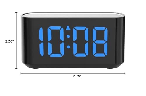 HOUSBAY Digital Alarm Clock for Bedrooms - Large Display Easy to Read Across The Room, 7 Larger Color Night Light, Dual Alarm, Dimmer, True Battery Backup, Adjustable Volume（Blue） 8
