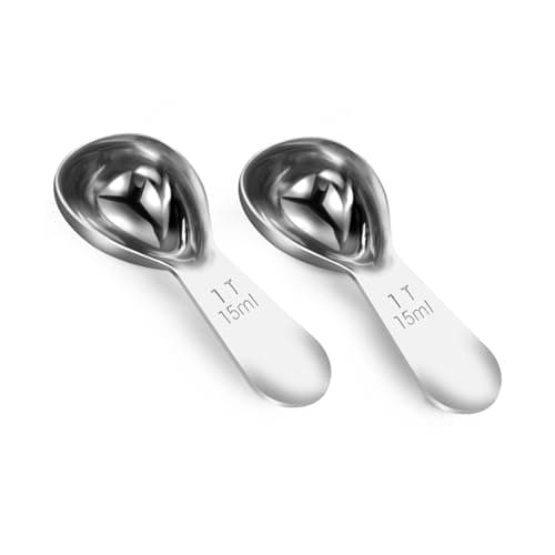 Coffee Scoop 1 Tablespoon Scoop Measuring Spoon for Ground Coffee 2 Pieces,Stainless Steel Small 1 Tbsp Coffee Spoons Measure Protein Powder Suger Bean,Short Handle Fits into Canisters.(1TBSP(15ML*2)