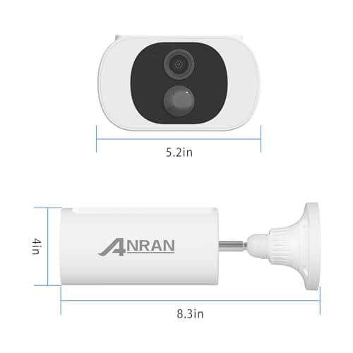ANRAN 2K Solar Security Cameras Wireless Outdoor, 2.4Ghz WiFi Surveillance Outdoor Camera for Home Security with Embedded Solar Panel, Color Night Vision, 2-Way Talk, IP67 Waterproof, Work with Alexa 9