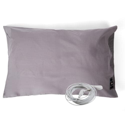 Grounding Pillowcase, 10% Sterling Silver, 90% Cotton, 400 Thread Count, Earthing Pillowcase, Deluxe Fabric Super Soft Feel, Queen Size Pillowcase (1, Grey, Queen (U.S. Standard))