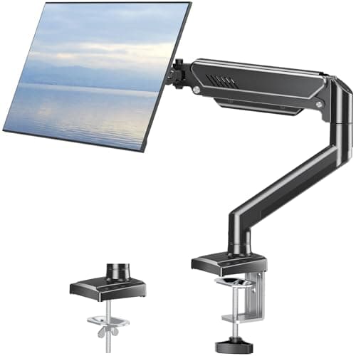 Single Monitor Arm Fits up to 32 Inch, Desk Mount Holds 4.4-19.8lbs Computer Screen, Full Motion Gas Spring, VESA Mount 75x75, 100x100, Freelift