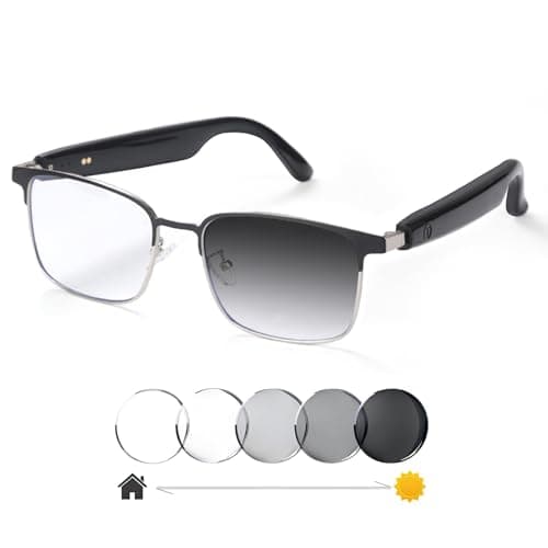 Giinova Ai Smart Glasses Bluetooth 5.4 with Translation for Men Women 160+Languages Color-Change Lens