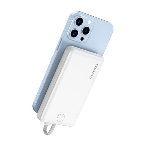 Ultra Slim Portable Charger, 10000mAh Magnetic Power Bank with Build-in USB-C Cable, 22.5W Max Fast Charging Battery Pack for iPhone 15/16 Series MacBook, Galaxy, iPad and etc.