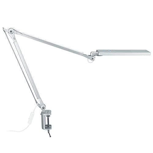 PHIVE LK-2 Architect Desk Lamp with Metal Swing Arm, Dimmable Workbench Lamp (4 Lighting Modes, 6 Brightness Levels), Eye-Caring Architect Task Table Light, Clamp on Desk Light for Office, Drawing
