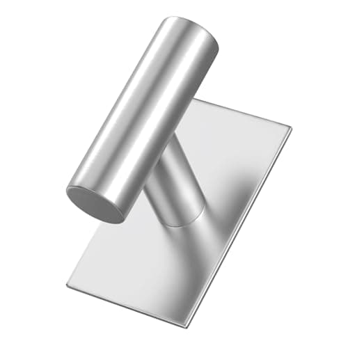 VAEHOLD Wall Towel Hooks, Heavy Duty Sticky Holder Waterproof Towel Hooks for Hanging Coat, Clothes, Closet Hook Wall Mount for Kitchen (Silver, 2 Pack) 5