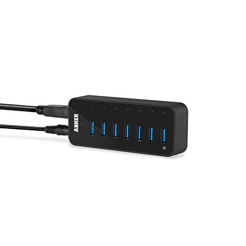 Anker Powered USB Hub for Laptop, 7 Ports USB 3.0 Data Hub, with 36W Power Adapter and BC 1.2 Charging Port for iPhone 7/6s Plus, iPad Air 2, Galaxy S Series, Note Series, Mac, PC, USB-Flash Drives 6
