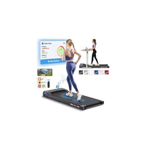 BLACK LORD Walking Pad Treadmill, 2.6 HP Low Noise Portable Under Desk Treadmill with Bluetooth Speaker and LED Display, Compact Treadmills for Home Office, App/Remote Control, 330 lbs Capacity, Black