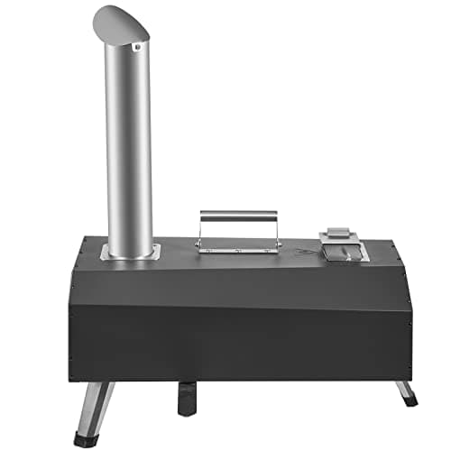 VEVOR Multi-fuel Outdoor Pizza Oven, 12-inch Gas & Wood Fired Pizza Maker with Auto Rotatable Stone, Portable Pizza Ovens for Outside Backyard Camp, Carry Cover, Shovel, CSA Certified, Black 12