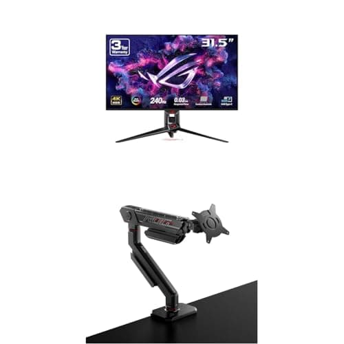 ASUS ROG Swift 32” 4K OLED Gaming Monitor (PG32UCDM) ROG Ergo Monitor Arm (AAS01)