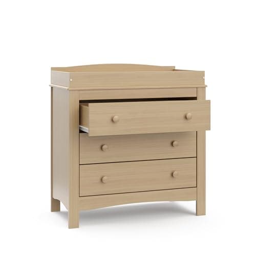 Graco Noah 3 Drawer Changing Table Dresser (Driftwood) – GREENGUARD Gold Certified Baby Dresser with Changing Table Top, Baby Changing Table Dresser, Includes Interlocking Drawer System 9