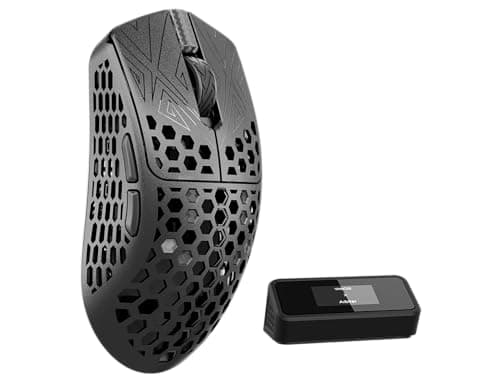 ARBITER Akitsu Small Carbon Fiber Gaming Mouse - Ultra-Light 38g, Wireless 8K Polling, 26K DPI, PIXART 3395 Sensor, LCD Receiver Display