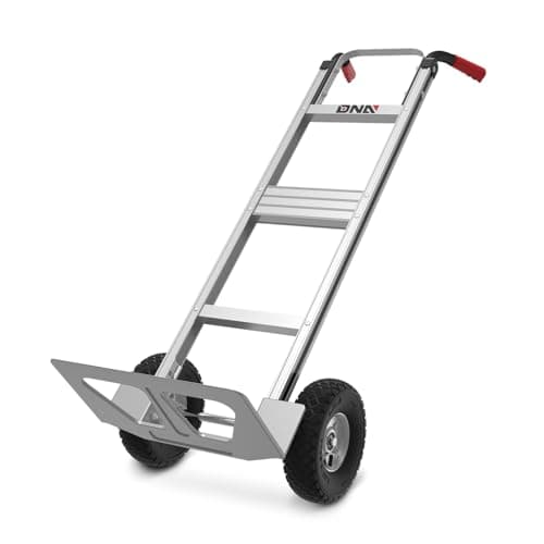 DNA Motoring Aluminum Hand Truck Dolly Cart, 550lbs Capacity Heavy Duty Dolly Cart for Home, Workshop, Office, Warehouse, w/Pneumatic Tire, TOOLS-00749