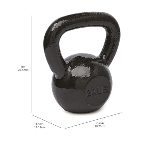 Amazon Basics Cast Iron Kettlebell for Strength Training Exercise, 20 Pounds, Black 7