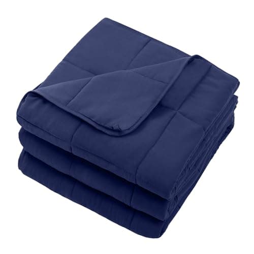 Navy Blue Weighted Blanket for Adults 20lbs, 48"x72", Twin Full Size Cooling Heavy Throw Blanket for 130-220lbs, Microfiber Soft Thick Big Blankets Weighted Comforter Gift for Sleeping 7
