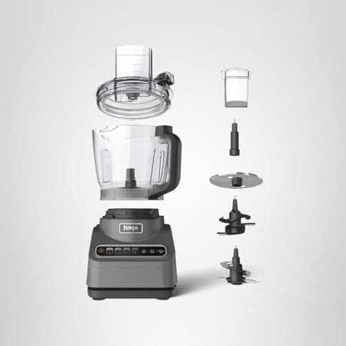 Ninja Food Processor, Professional Plus, 1000 Peak Watts, 4 Functions for Chopping, Slicing, Purees & Dough with 9-Cup Processor Bowl, 3 Blades, Food Chute & Pusher, Silver, BN601 11